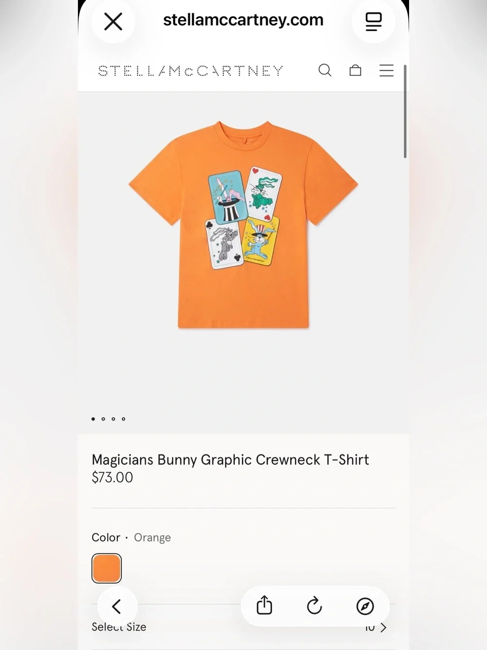 Stella McCartney Kids Matching Set Orange Graphic Tee & Boy Shorts Size 5/6Y